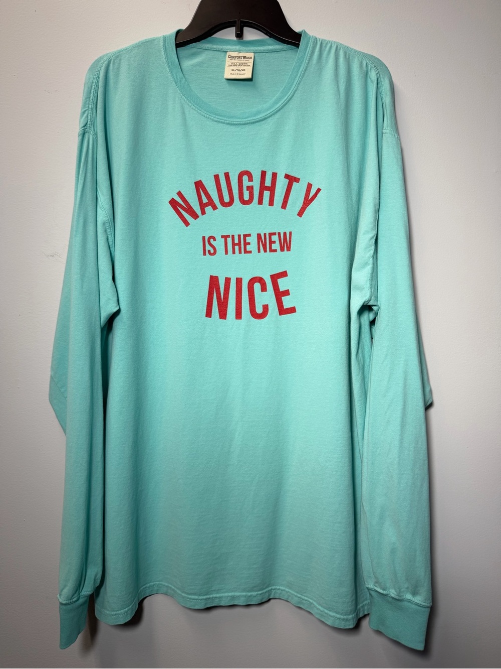Naughty Is The New Nice Mint Oversized Long Sleeve Tee